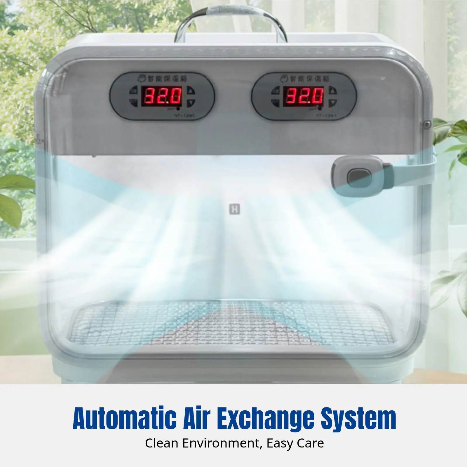 

Intelligent Parrot Incubator, Warm Air Brooder, Constant Temperature, Spacious, Quiet, Automatic Ventilation for Young Birds