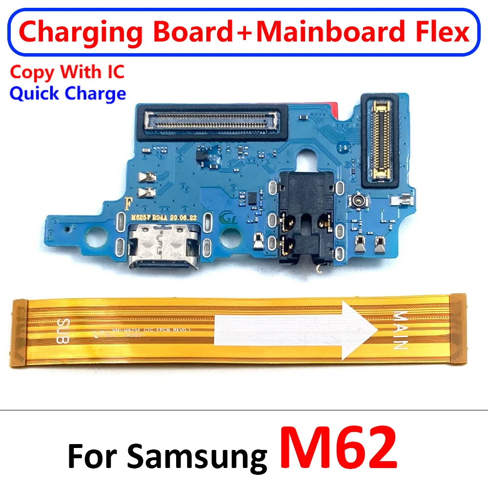 For Samsung M22 M31S M32 M51 M52 M10 M20 M30 M30s M21s M31 M62 M53 5G USB Charge Connector Charging Port Main Board Flex Cable