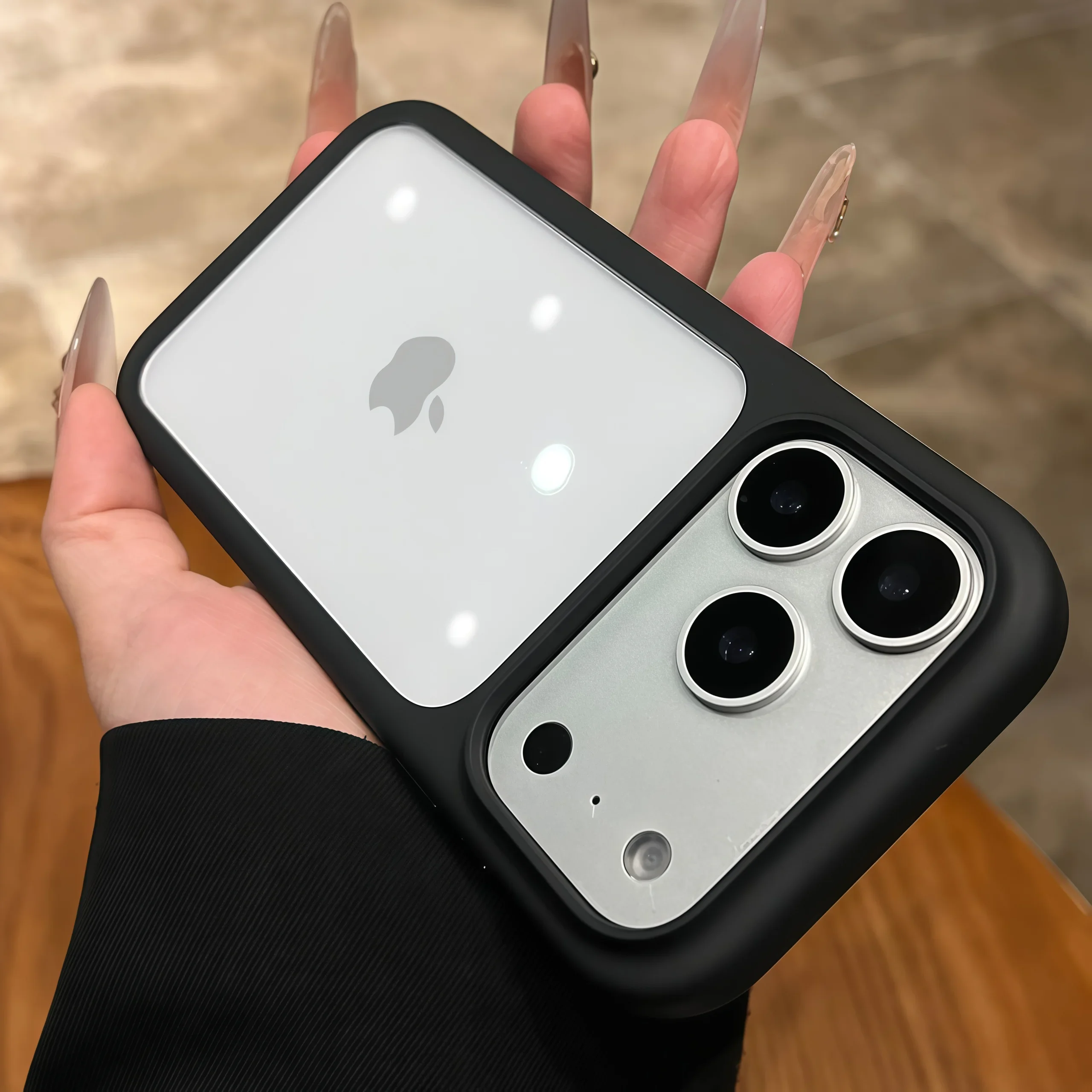 Luxuriöse, fortschrittliche Silikon-Schutzhülle mit weichen Kanten und transparentem Design für iPhone 18 17 Pro 17 Pro Max, stoßfeste Handyhülle mit harter Rückseite.