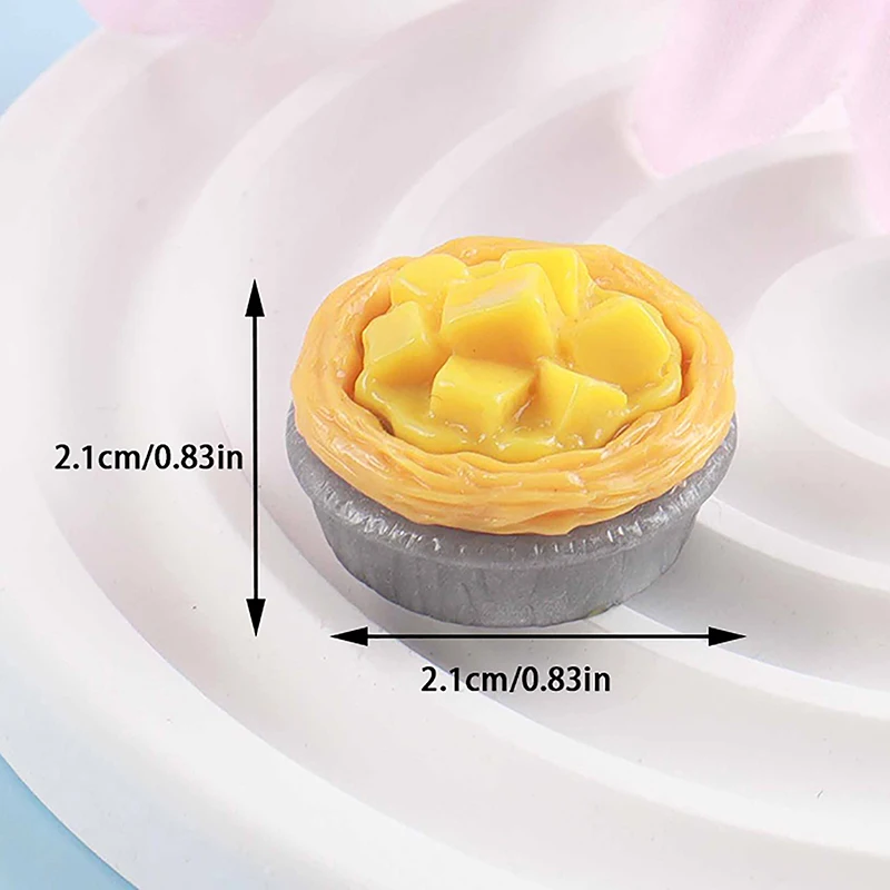 Dollhouse Miniature Simulação Egg Tart, Modelo de Sobremesa, Cozinha Food Accessories, Dolls House Decor, Kids Play Toys, 1:12, 5Pcs