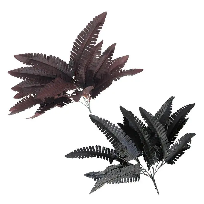 Artificial Persian Fern Leave Black Plants Faux Artificial Shrubs Greenery For House Garden Office Decor wedding floral decor