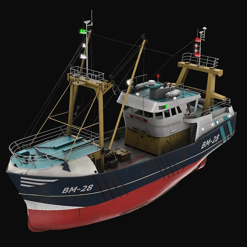 Trawler Model Kit DIY Hand-assembled Fishing Boat Model 1/200 Adult Universal Boat  Toy Ship Gift Free Slipway