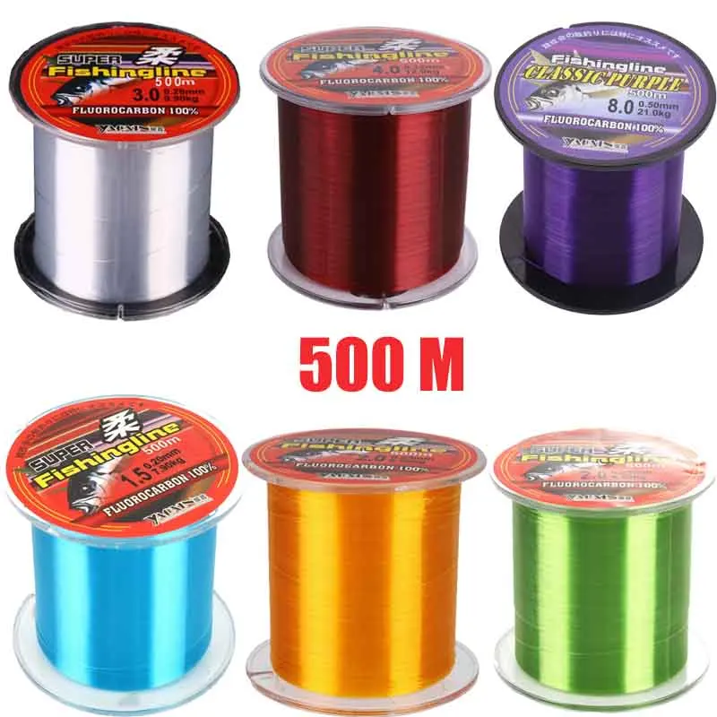 1pc 500M Fishing Line Super Strong Nylon Not Fluorocarbon Fishing Tackle Non-Linen Multifilament Colorful Fish Line