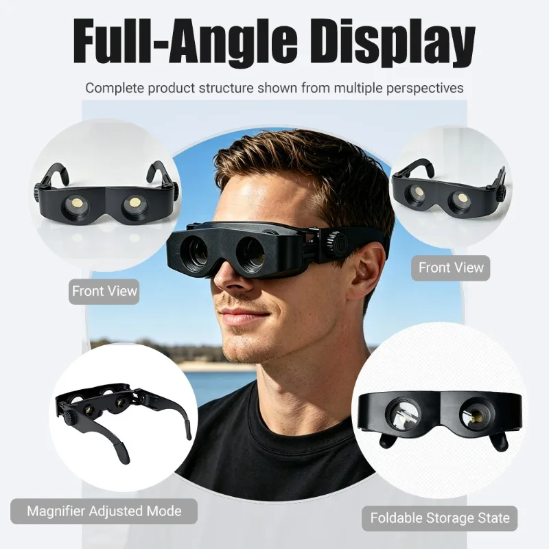 Professional High Power HD Head Mounted Fishing Telescope Glasses Low Light Vision Float Viewing Magnifier for Anglers