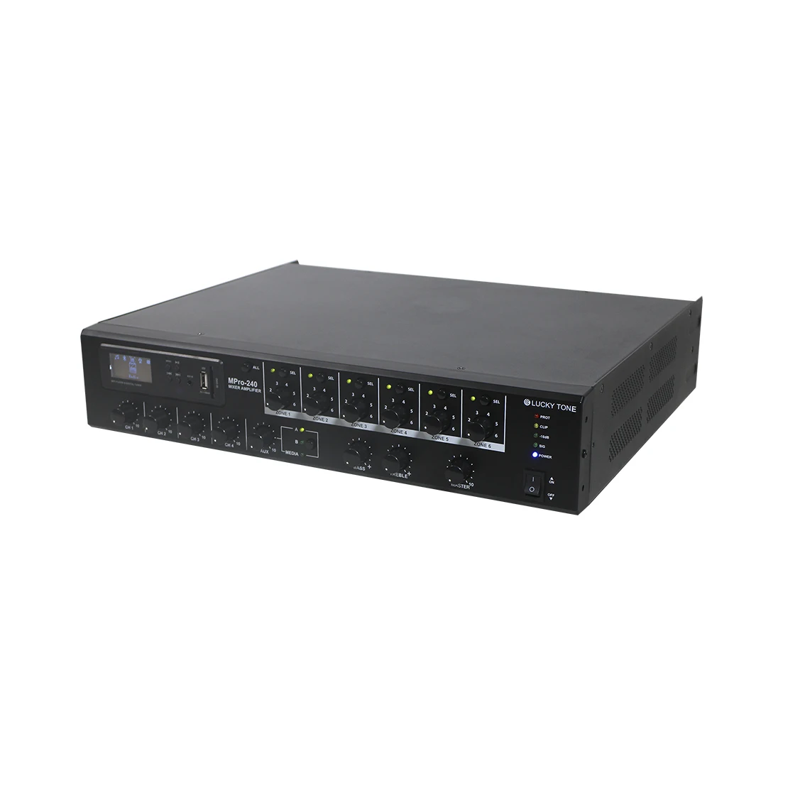Commercial Audio 240W 6 Zone Mixer Amplifier With Zone Volume Control For Public Address System