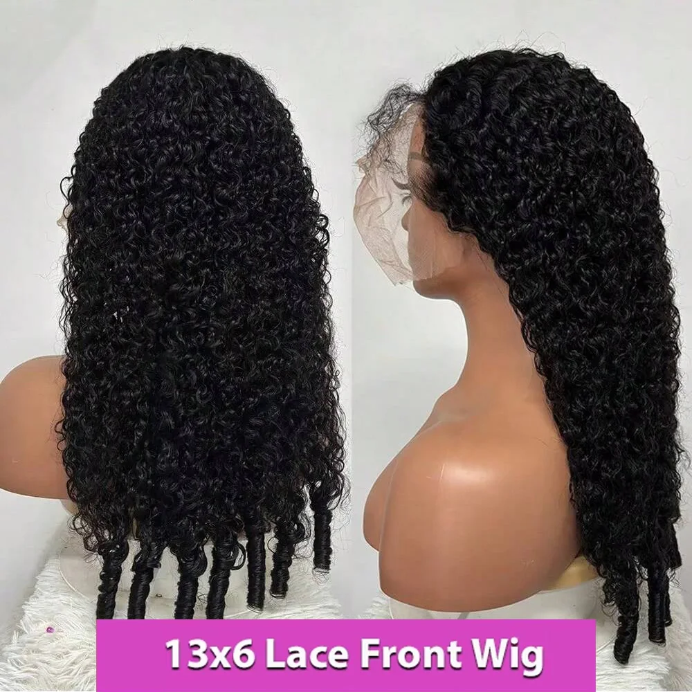 Peruca Frontal de Renda HD 13x6 13x4 com Densidade 200, Cabelo Humano 100% Cacheado Birmanês, Faixa Invisível, 40 Polegadas