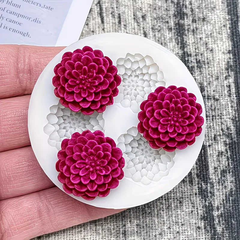 Mini Molde de Silicone para Flores com Textura de Pétalas, DIY para Gesso, Resina, Cera Aromática, Artesanato, Decoração de Bolos, Materiais para Presentes Feitos à Mão