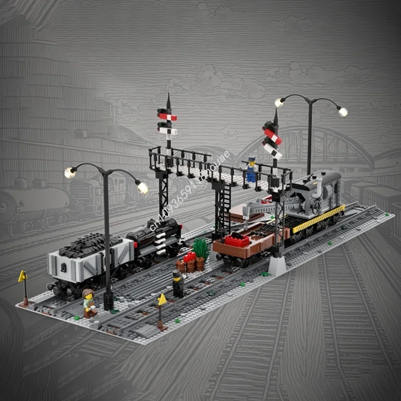

1414pcs MOC Freight Yard nan Model Building blocks DIY idea craft toys Kids creative Education Christmas gifts