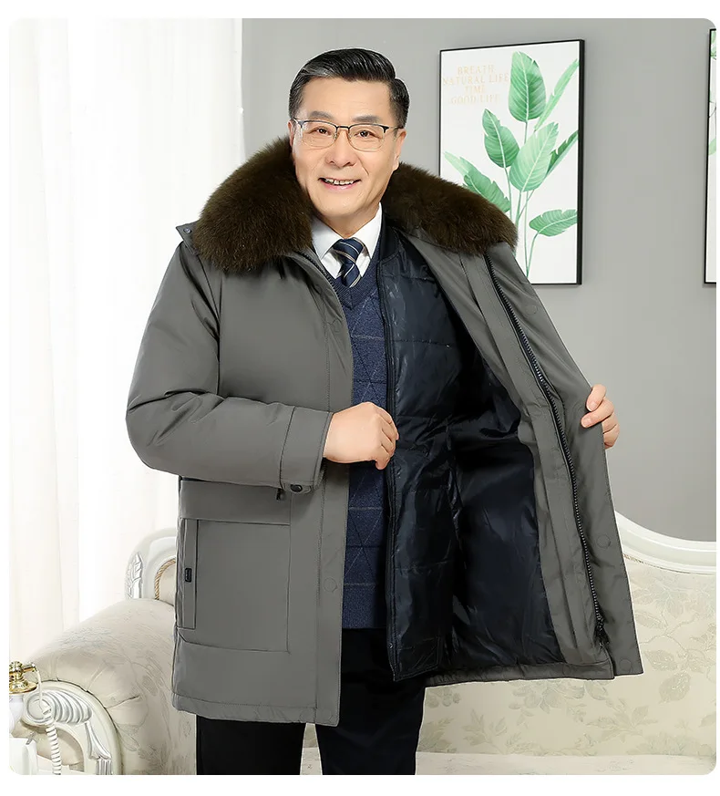 Windbreaker Men's Down Coats And Parkas Winter Jacket Man White Goose Down Jacket Puffer Jackets Padding Detachable Inner HXY196
