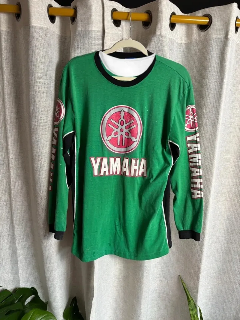 

Модная зеленая футболка с длинным рукавом Yamaha для мужчин и женщин, весна-лето 2026, солнцезащитная, для мотоциклов и велоспорта