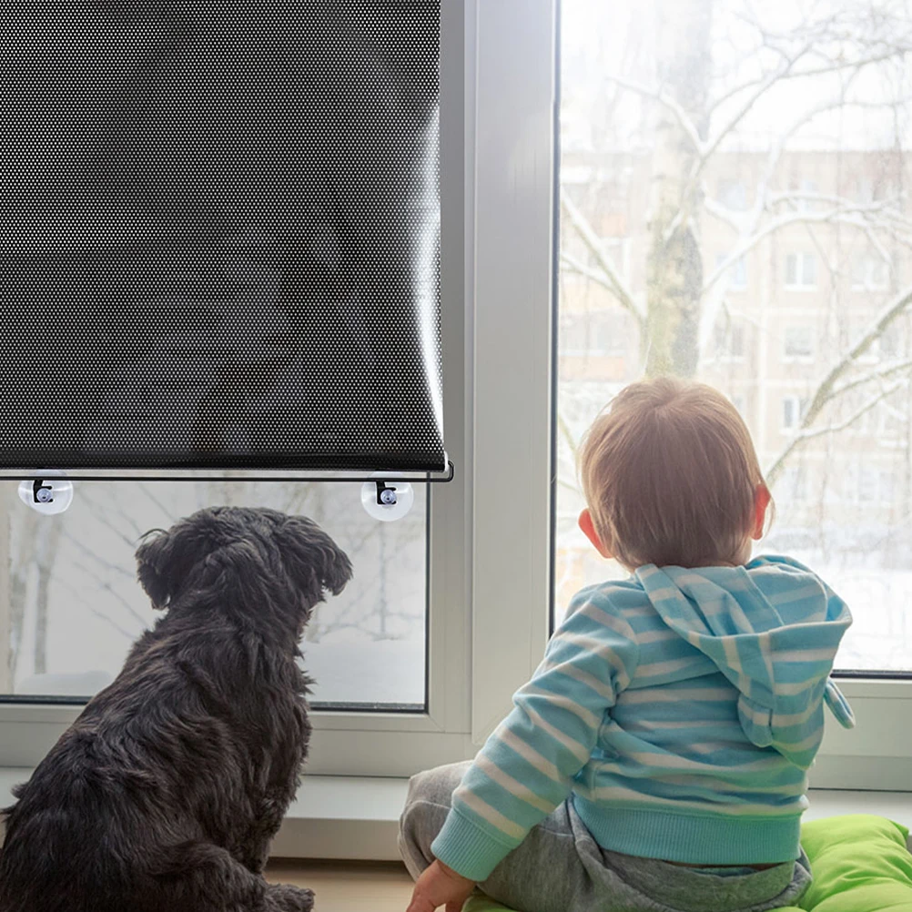 

2Pcs Suction Cup Window Shade Kitchen Curtain Privacy Cover Balcony Shade Adjustable Household Window Cover Kitchen Curtain