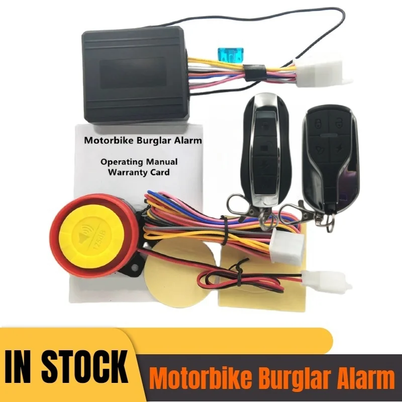 

Motorcycle Burglar Alarm Remote Activated Motorcycle Alarm with Remote Control & Buttons Moto Scooter DirtBike Theft Protection