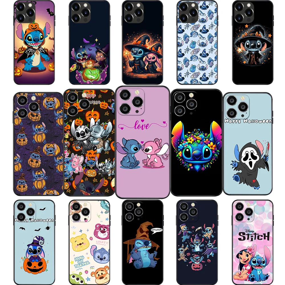 IQ-38 Stitch Halloween Soft Case For iPhone 11 12 13 14 15 Pro Max Mini Plus