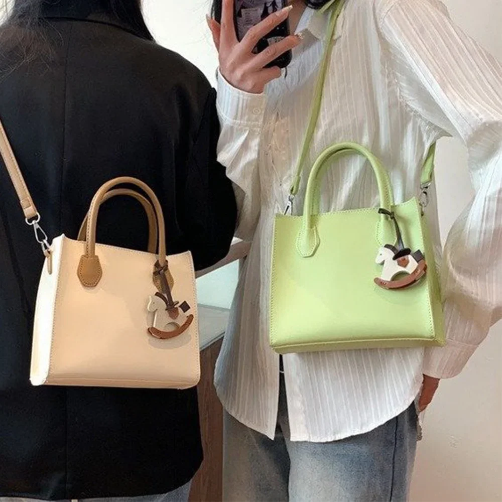 1 Buah Jimat Tas Kuda Poni Kartun PU Lucu untuk Wanita Remaja Perempuan Gantungan Kunci Hewan Aksesori Mode Hadiah DIY untuk Mahasiswa