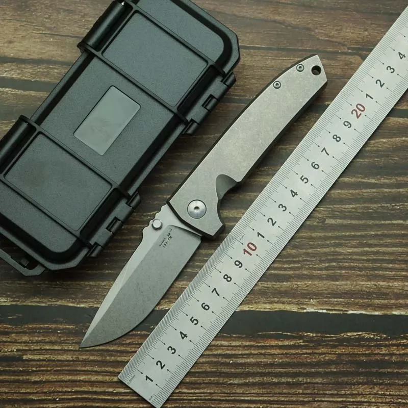 New VECP Real 154CM Steel Copper Gasket Titanium Alloy Handle Folding Knife Outdoor Camping Kitchen Survival EDC Tool