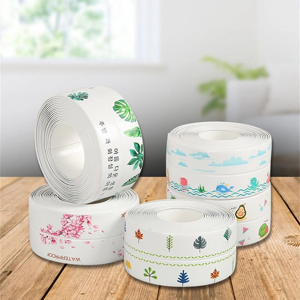 US Sewing Sticker Kitchen Sanitary Mildew-proof Tape Oil-proof Waterproof Sticker Sink Multi-color Toilet Gap Tile Stickers