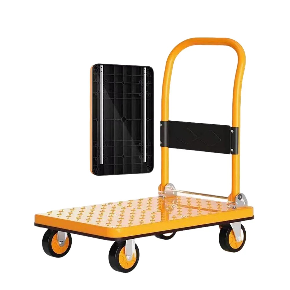 heavy-duty-iron-four-wheel-foldable-portable-hand-truck-small-transport-trolley-cart-platform-oem-shopping-tools-luggage-dolly
