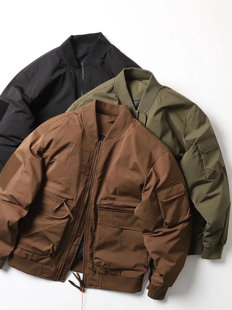 

Casual Sle Men's down Jaet Flight Coat Baseball Collar Du Feather Warm Autumn Winter Outerwear Youth ular Color