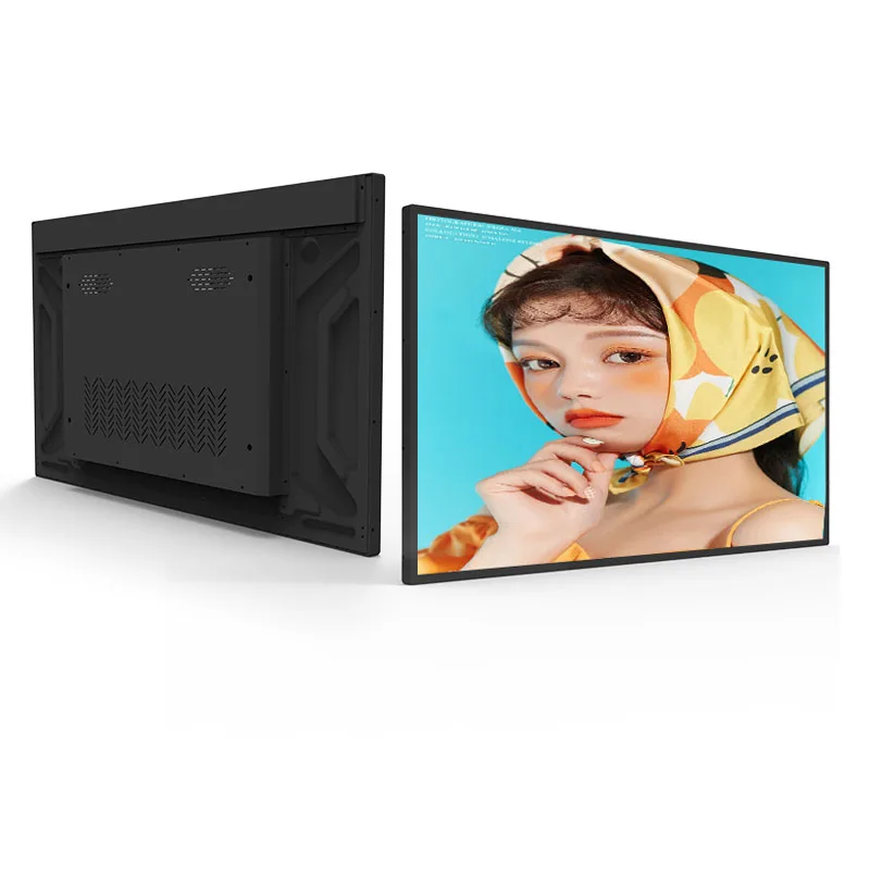 Kiosk-Touchscreen-Werbung, Spielgeräte, ultraschmale Lünette, wandmontierte Werbemaschine, digitale Beschilderung, 43/49 Zoll