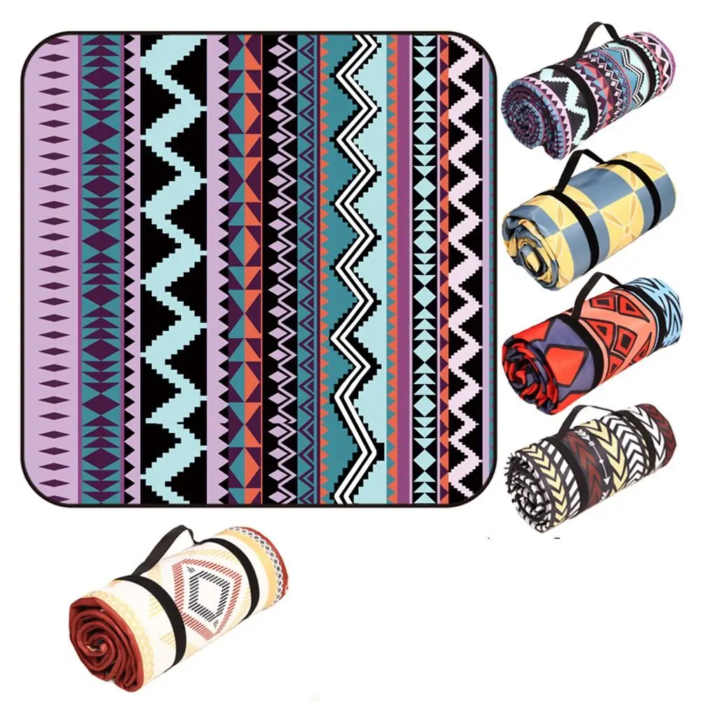 

Picnic Cloth 200*150 Moisture Proof Pad Ethnic Style Thickened Outdoor Picnic Mat Portable Print Lawn Mat Beach