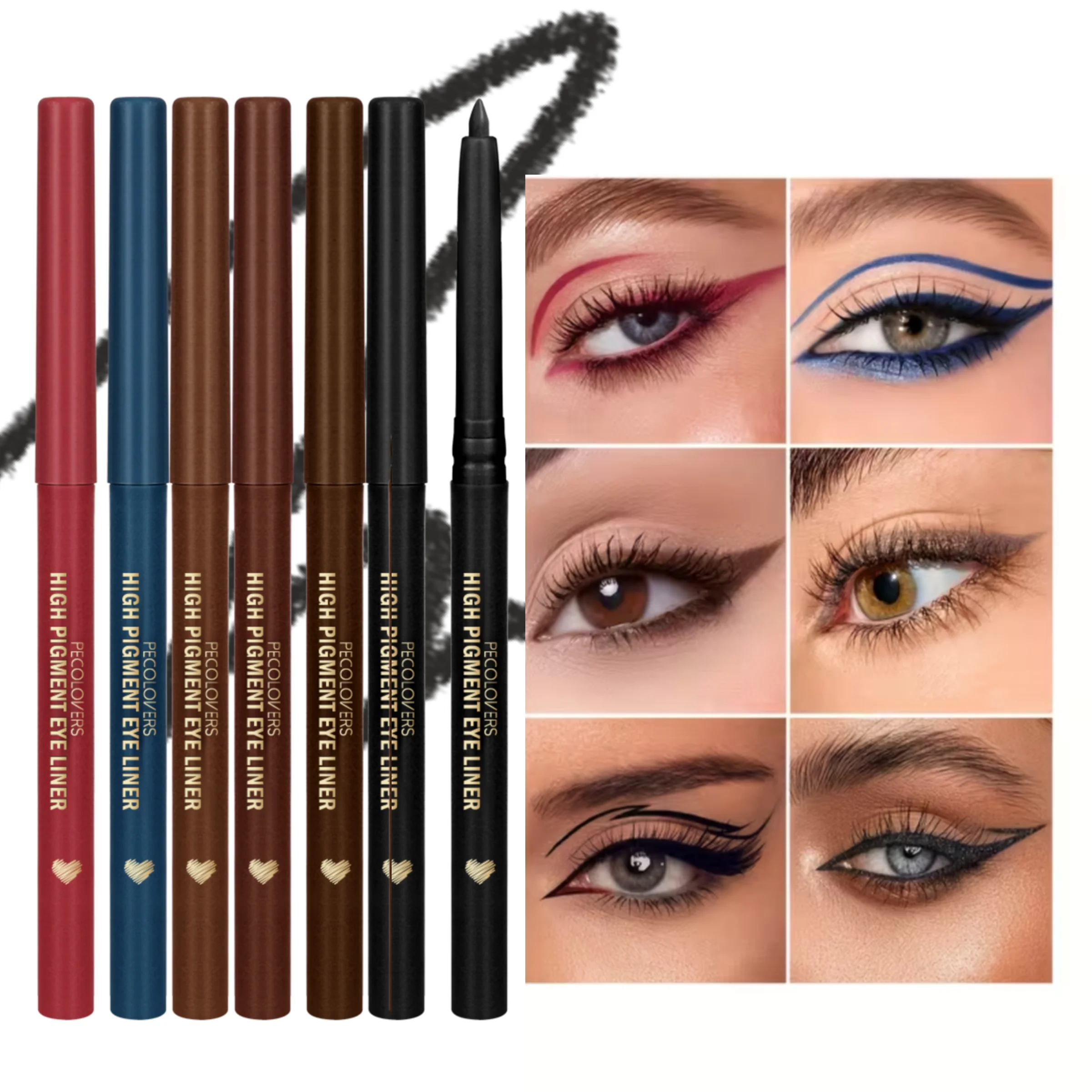 1 Stück Potenzial-Neuprodukt Eyeliner-Gelstift, satte Farben, wischfest, Make-up-Tool, geeignet für Liner, Lidschatten