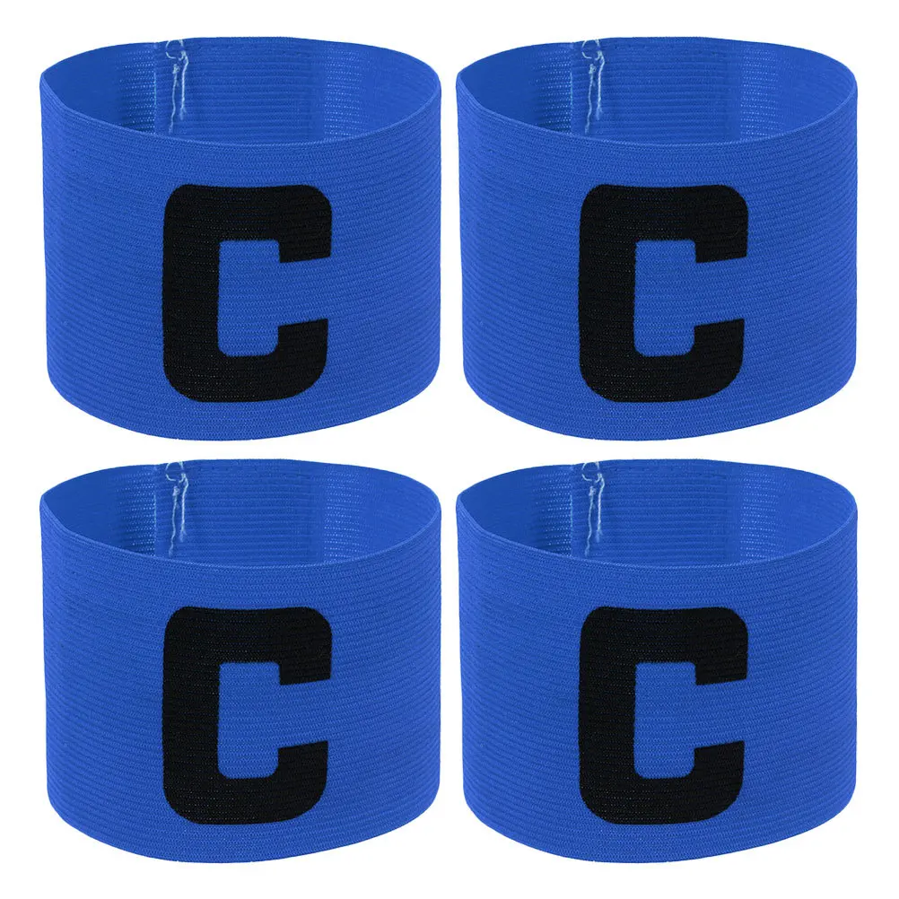 4 قطعة المضادة للارتداء فريق كرة القدم زعيم شارة مرونة جيدة للبالغين والأطفال متعددة الرياضة الكابتن الذراع العصابات كرة القدم شارة