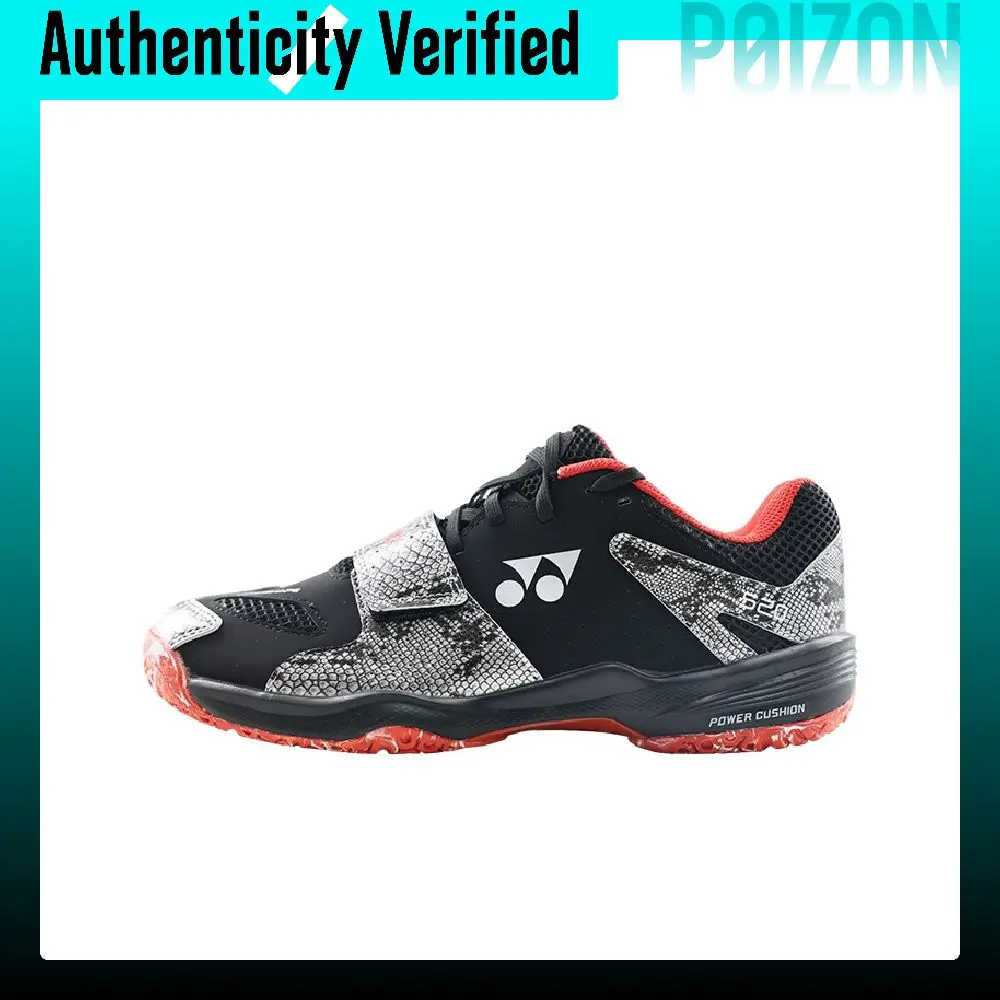 YONEX Power Cushion Textile, Synthetic Leather Low-top Badminton Shoes Unisex Black Silver SHB520WCR