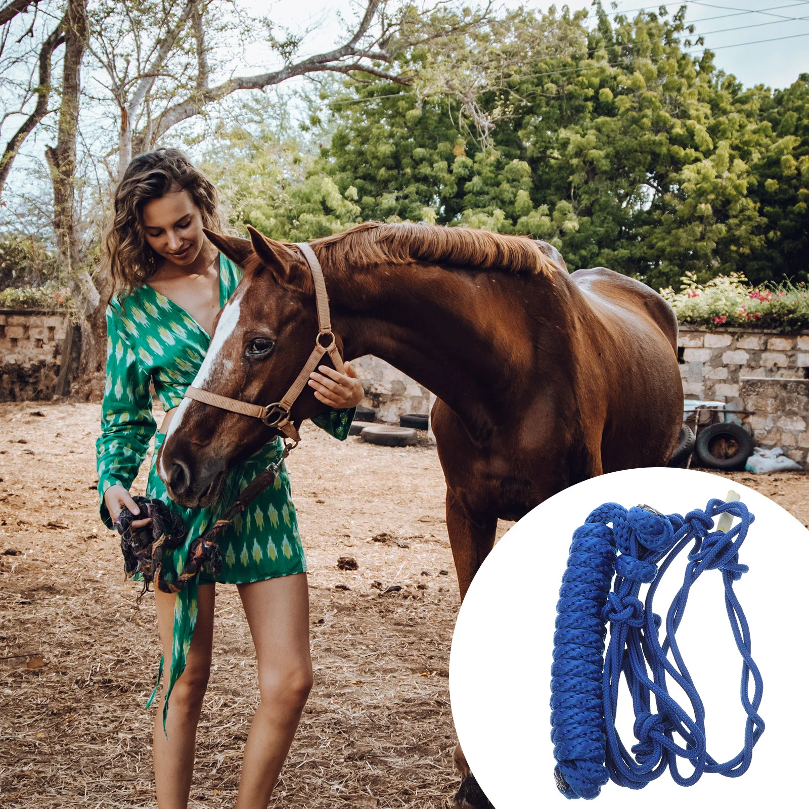 Paard Halter Vlecht Halter Draagbare Paard Halter Knoop Stijve Doek Kunst Training Halter Paard Leveren Willekeurige Kleur