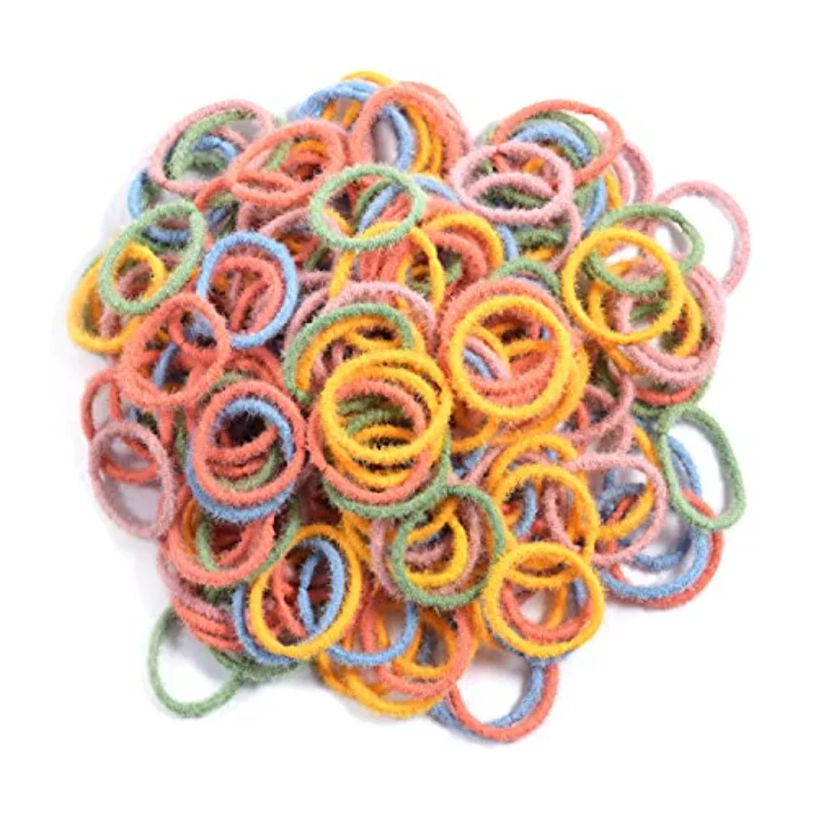 Small Hair Elastics for Girls, Soft and Comfy Rubber Bands, 100 PCS Hair Ties, Multi Color