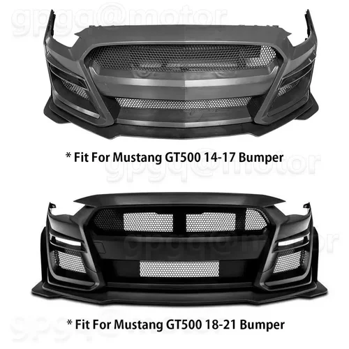 Imagen 2 del producto Parachoques delantero de repuesto para Ford Mustang GT500, labio negro brillante mate, modificado con GT500 AMMP Concepts, 2015-2021