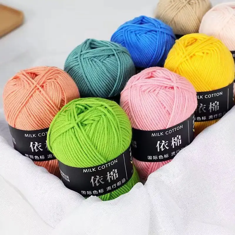 10 Bälle 500 g weiches Milch-Baumwollgarn, Häkelfäden zum Stricken von Wolle, DIY-Handwerk, Pullover, Babywolle, Handstricken, Häkelgarn