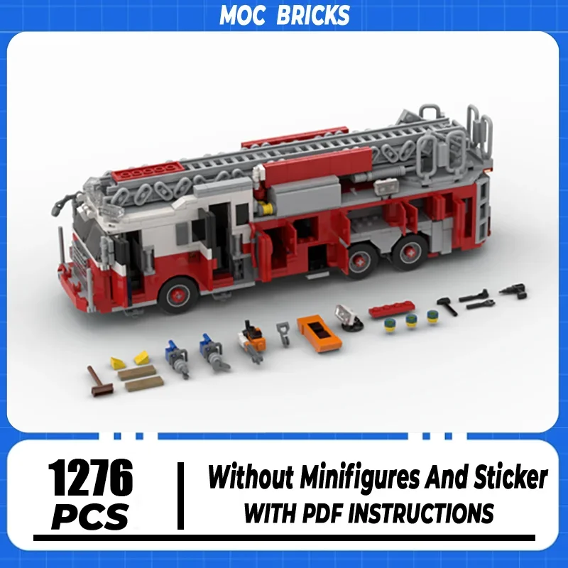 

Moc Building Blocks Car SeriesNew York Fire Brigade Ladder 102 Express Model Technology Bricks Brand-name Vehicle DIY Toys