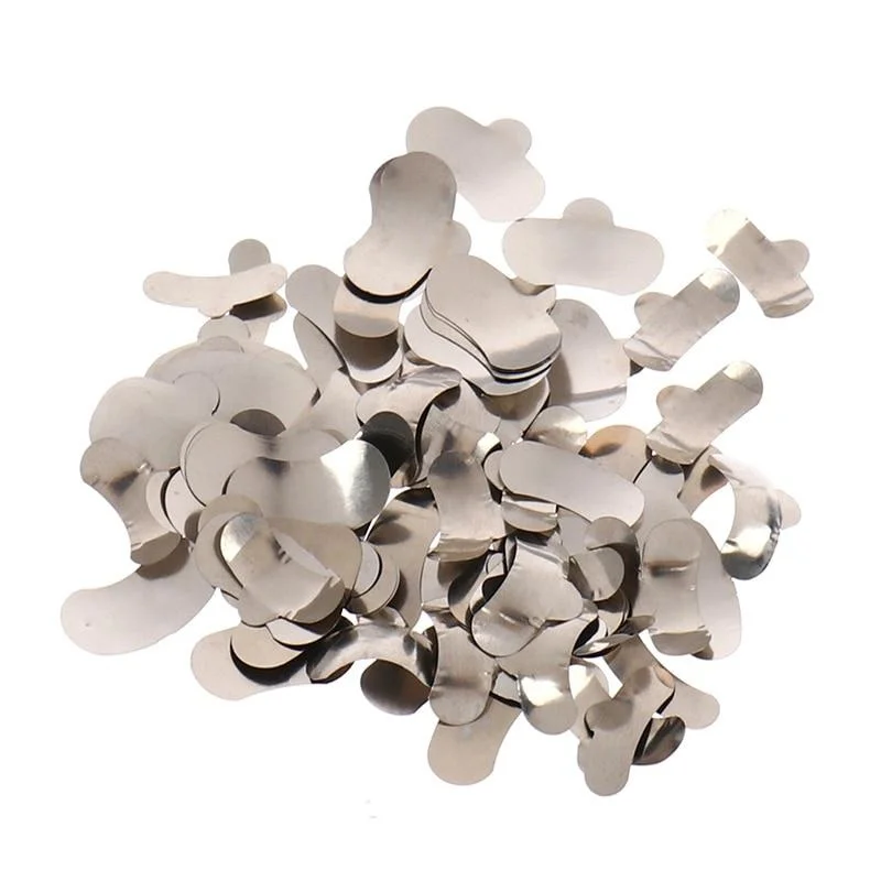 Bandes de Matrices métalliques profilées sectionnelles, 100 pièces, anneaux de matrice dentaire, remplacement complet des dents, soins buccaux