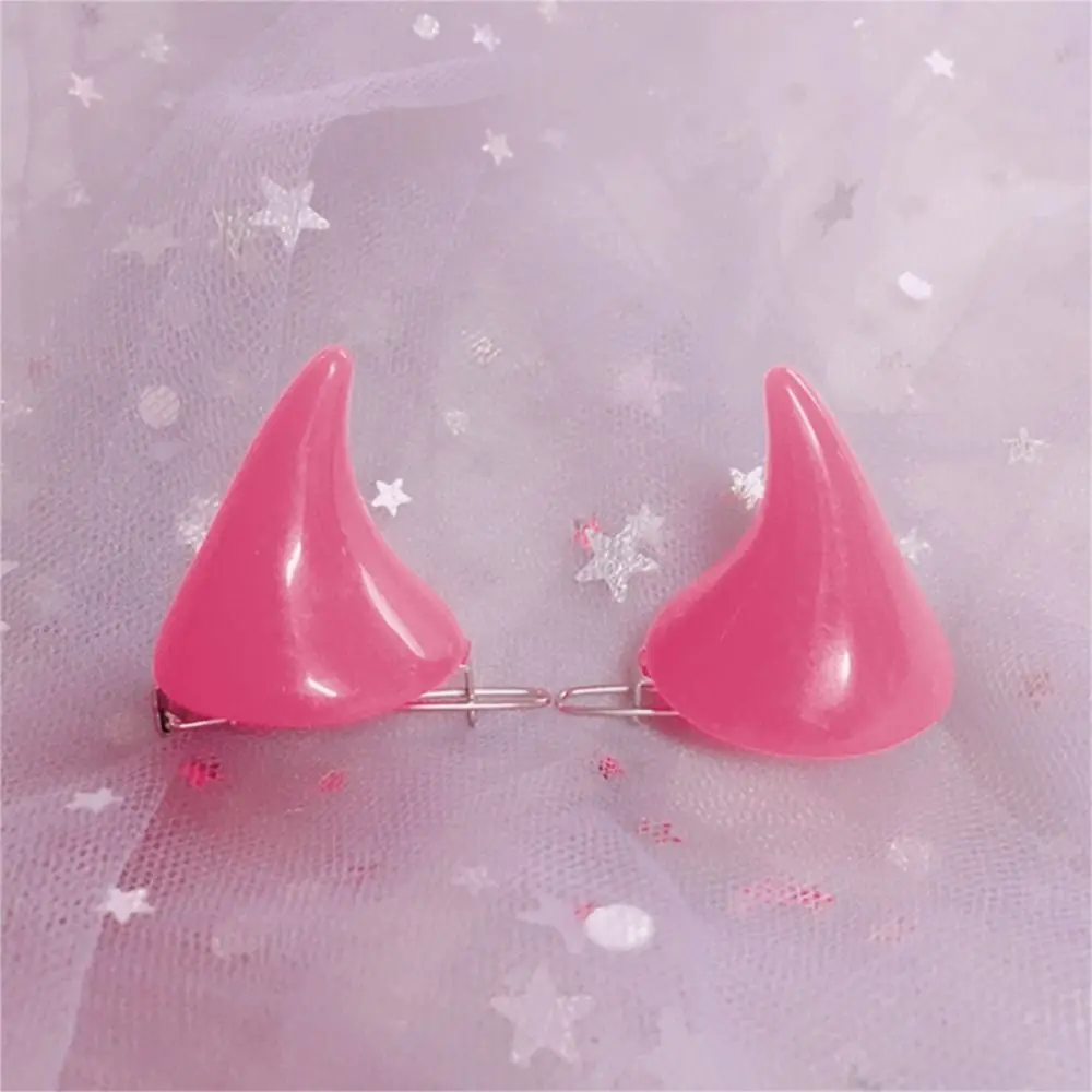Abrazadera de Color caramelo, accesorio estéreo para el cabello, vestido doble bonito, Cosplay de Halloween, Clip para el cabello para mujer, Clip para la oreja de cuerno del diablo, horquilla