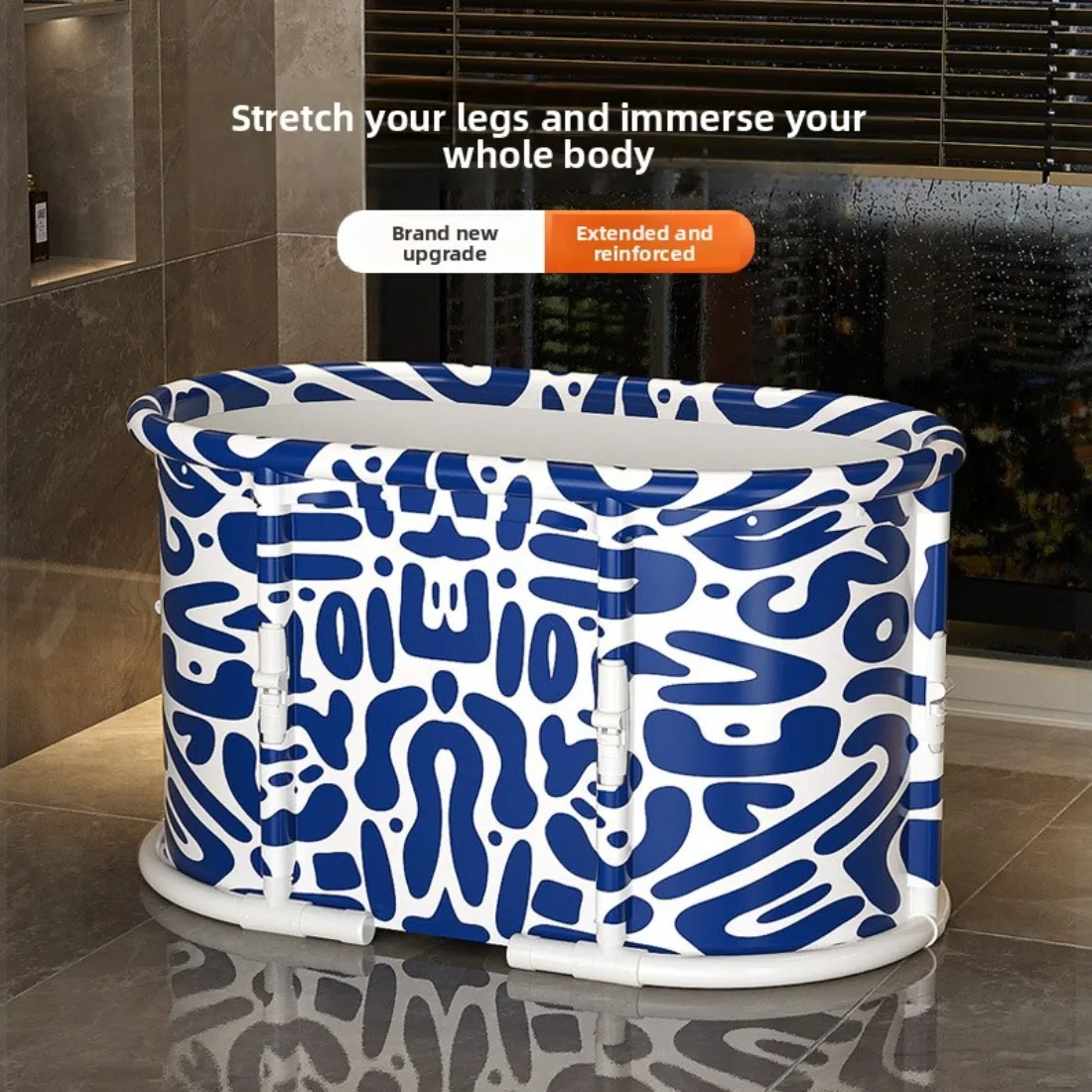 2025 New One-Button Foldable Elliptical Home Bathtub, Adult SPA Bathtub, Water Play Pool, Can Lie or Sit, Bathroom Wonder.