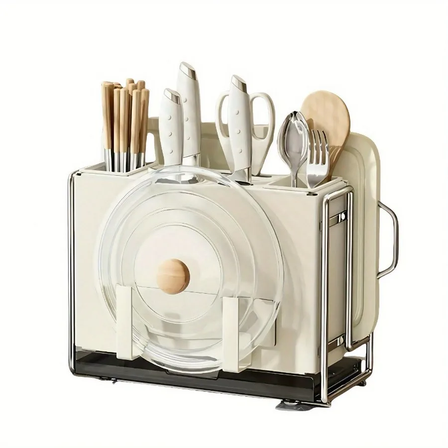 

1 Universal Metal Kitchen Knife Holder with Chopping Board Storage Knife free. 6 Slot Large volume Design Stable and Mountable