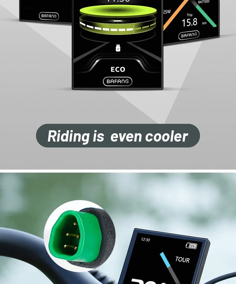 BAFANG DPC010 E-Bike-Display 4-Zoll-TFT-Bildschirm IP66 Wasserdicht Automatische Hintergrundbeleuchtung E-Bike-Tachometer & Computer mit Typ-C-Ladegerät – Detail 8