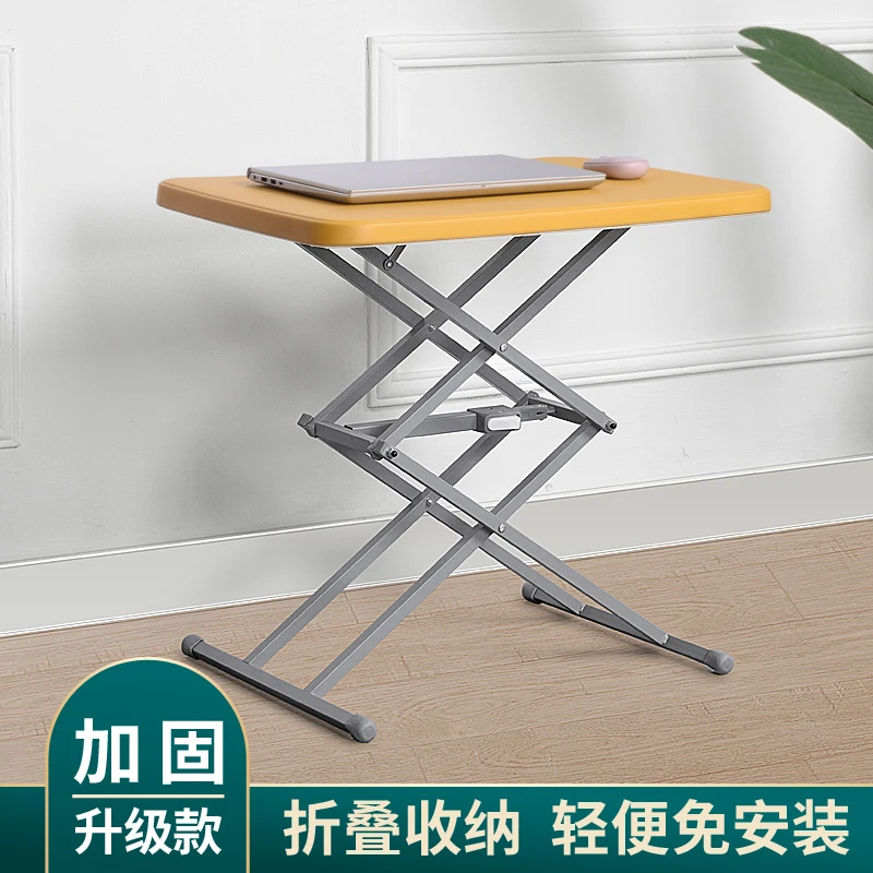 Portable  lifting folding table learning table bay window outdoor camping barbecue stall table storage free installation
