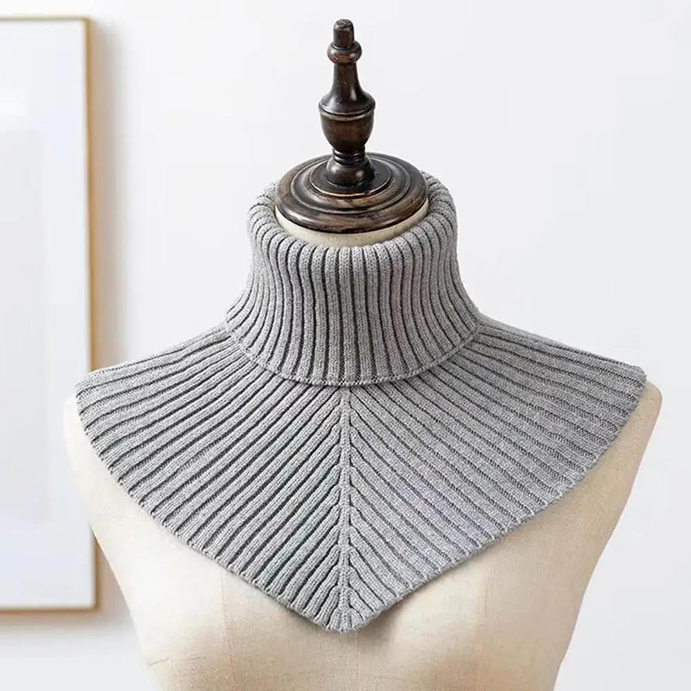 Winter Knitted Scarf Windproof Warm Collar Wrap Scarves Fake Collar Knitted Scarf Elastic Turtleneck Detachable Shirt Collars