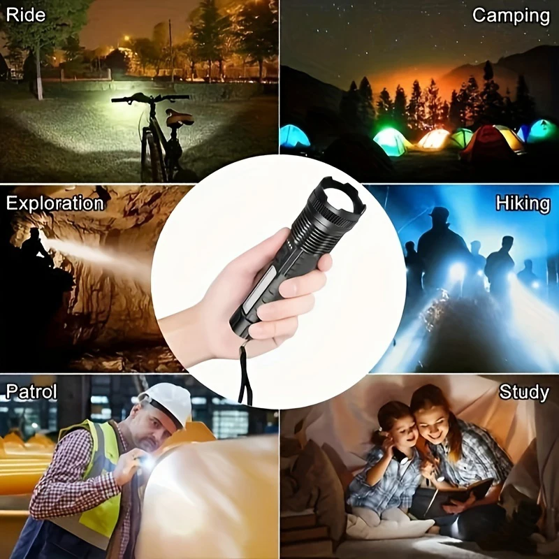 High Power Led Flashlight Type C Rechargeable Led Flashlight Ultra Powerful Torch Light for Outdoor Camping Hiking Flash Light