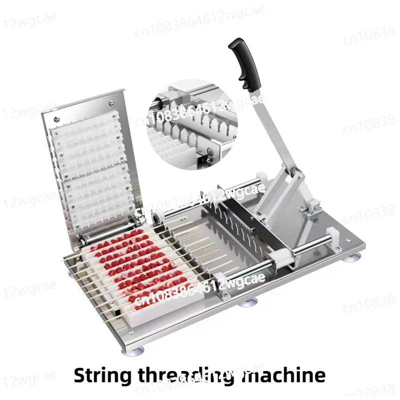 Manual Meat Skewer Machine Stainless Steel Lamb Skewer Machine Barbecue Kebab Piercer Meat String Machine