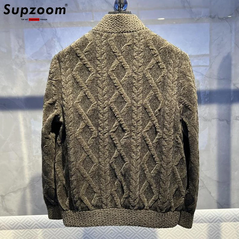 Supzoom New Arrival Top Fashion Autumn And Winter Thick Rib Sleeve Brand Clothing Winte Warm Coat Zipper Criss-cross Jacket Men