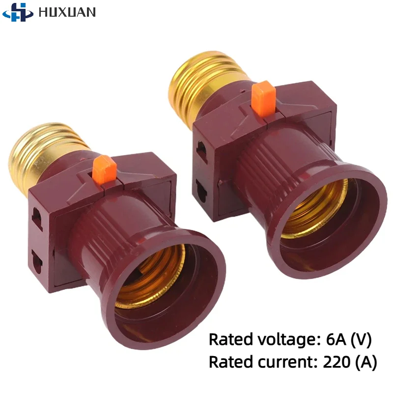 1PCS E27 With Switch Socket Double Screw Multi-purpose Socket Switch Lamp Holder Plug Socket Lamp Base Lighting Accessories