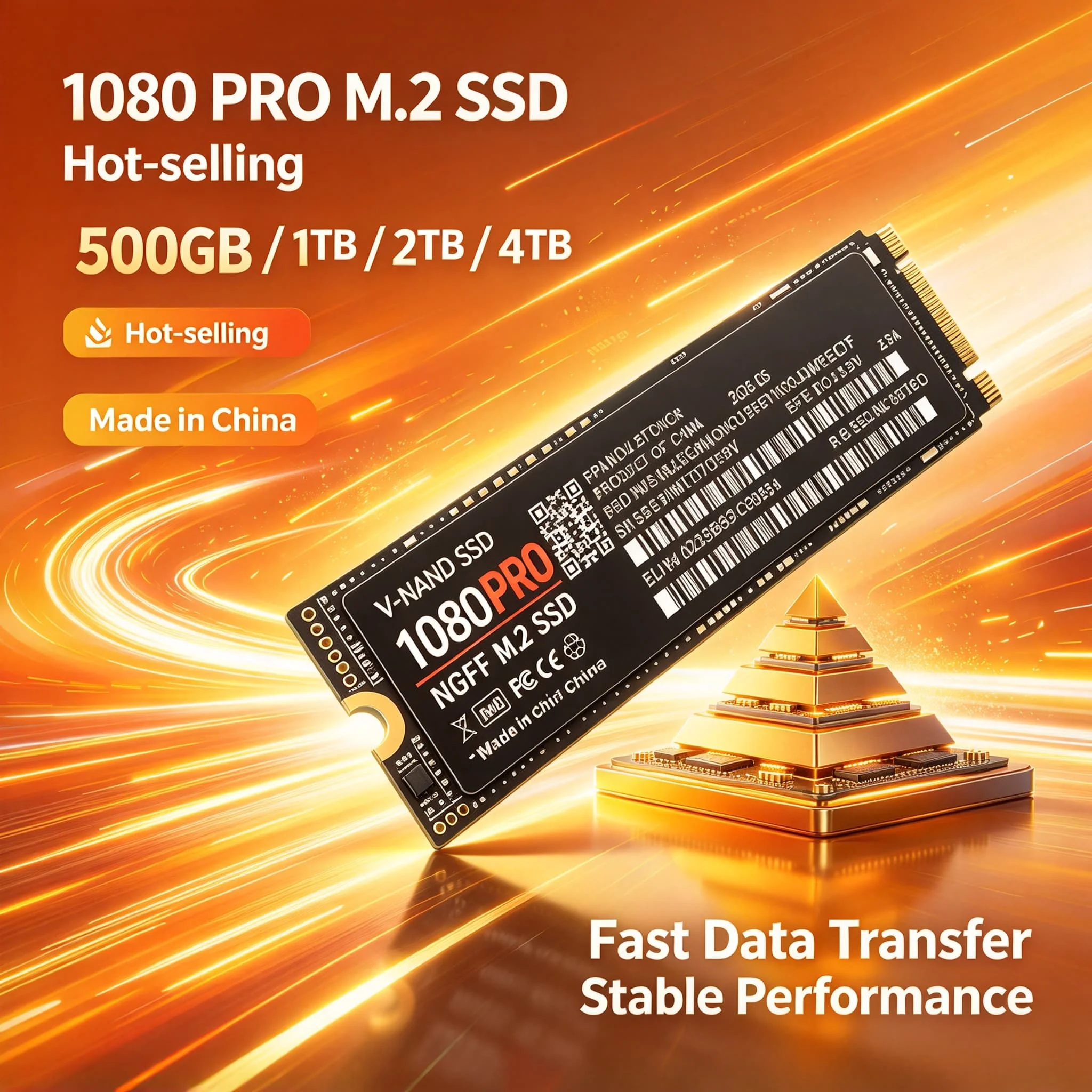 NGFF SSD 1080PRO M2 SATA3 Inside Solid State Drive Laptop Desktop Computer 4TB 2TB 500GB 1TB Fast Internal Hard Disk PC
