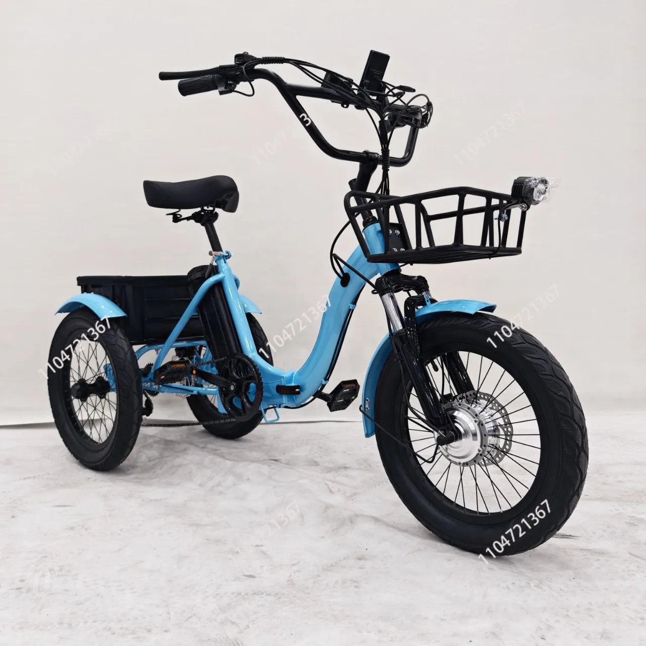

20-Inch foldable electric tricycle pedal assist lithium battery tricycle rough tire snow bike