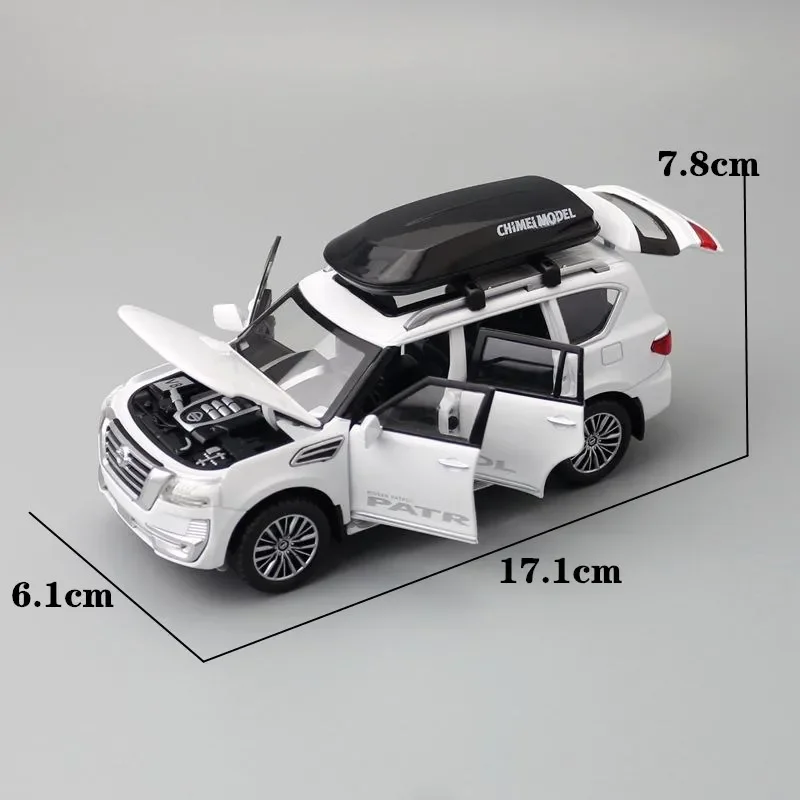 Escala 1:32/modelo de juguete de Metal fundido a presión/SUV de Japón Nissan Patrol/coche de sonido y luz/tirar hacia atrás/Colección educativa/regalo