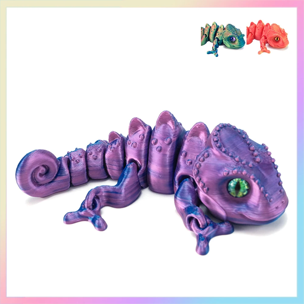 3D Printed Toys Lizards Figures Model Multi-joint Ornament Realistic Animal Decorations Relieving Desktop Novelty Toy Kids Gifts