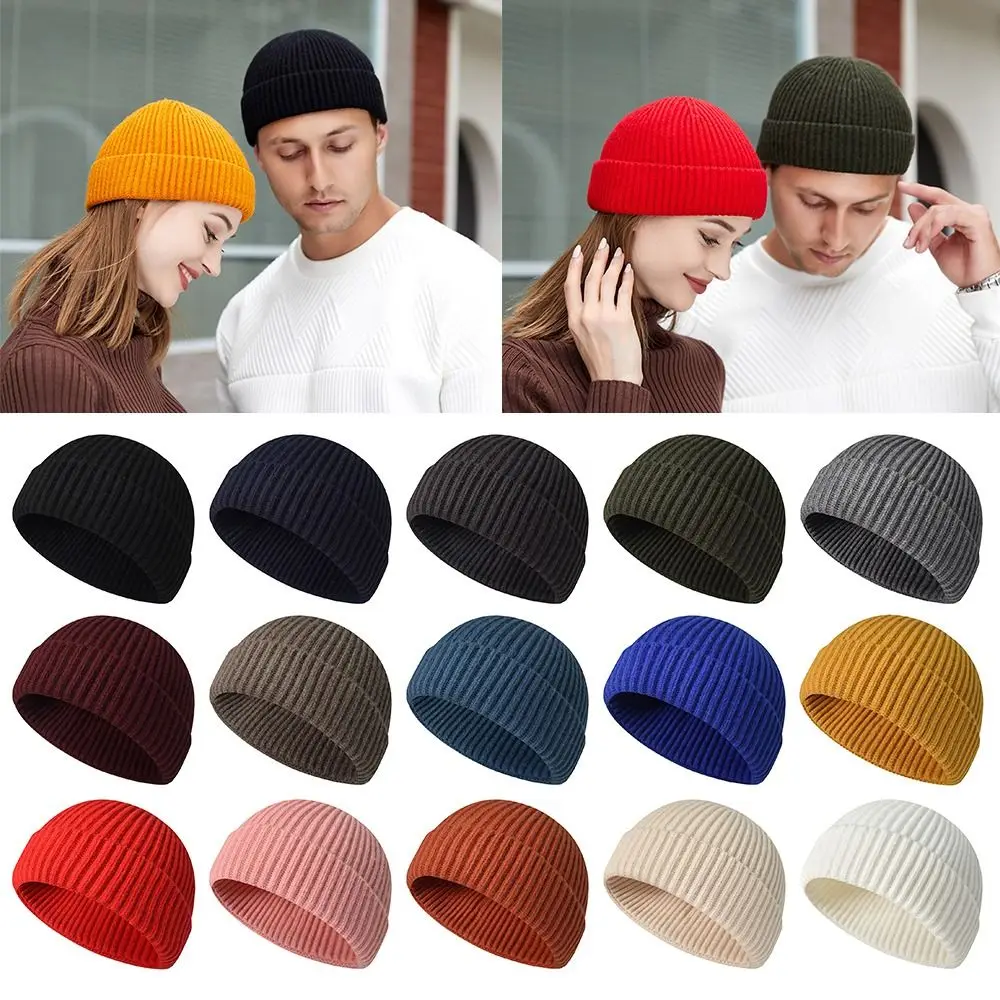 Cuff Beanie Knit Hat Slouchy Skull Ski Cap Men Women Plain Winter Warm Hats Apparel Accessories