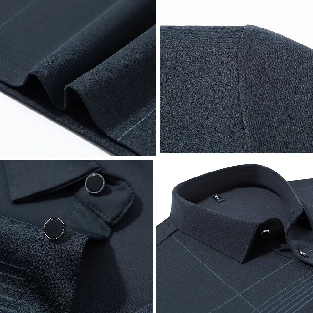 BROWON 2025 قميص رجالي أنيق للخريف بولو بأكمام طويلة ملابس علوية للربيع تي شيرت منتصف العمر مادة ناعمة ناعمة ملابس بولو للعمل الأب للرجال