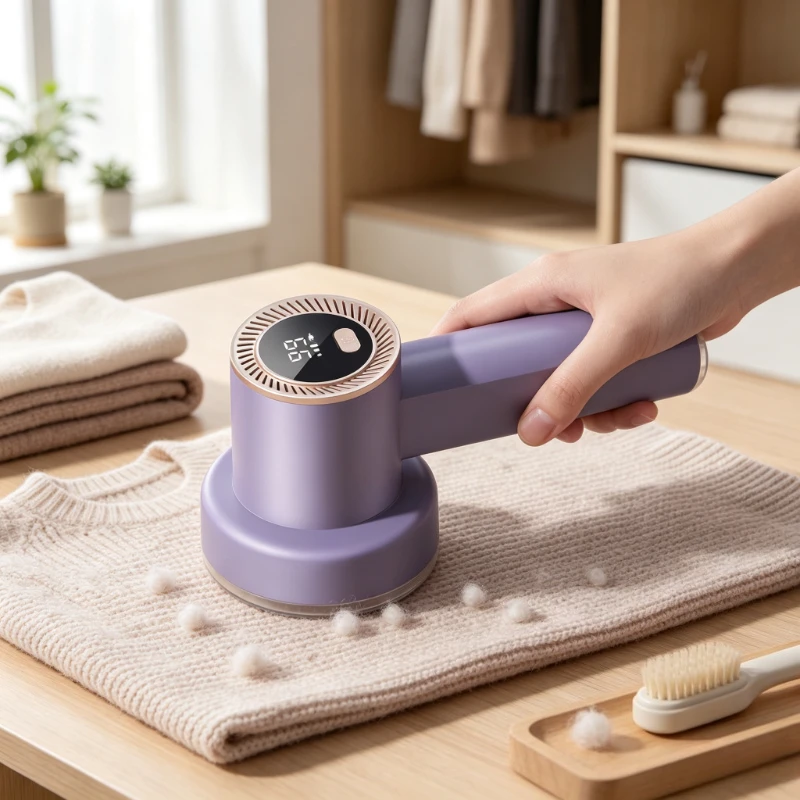 Rechargeable Fabric Shaver 3 Speeds Digital Display Lint Remover with Spare Blade for Sweater Clothes Home Care Tool 보풀 제거기